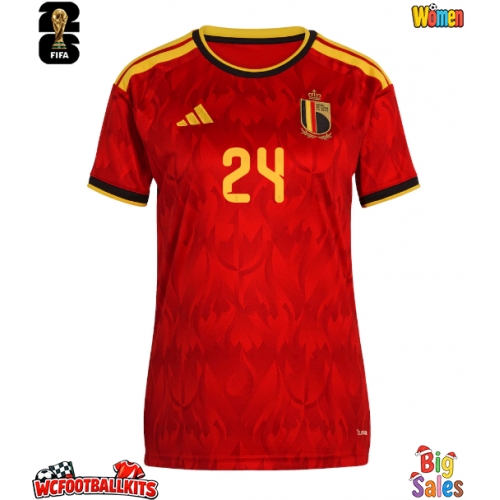 Belgium Amadou Onana #24 Replica Home Stadium Shirt for Women World Cup 2026 Short Sleeve
